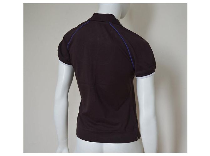 Céline CELINE Kurzärmliges Poloshirt aus brauner Baumwolle in Größe M MITTEL - Ansicht 4