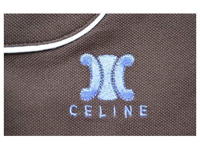 Céline CELINE Kurzärmliges Poloshirt aus brauner Baumwolle in Größe M MITTEL - Ansicht 5