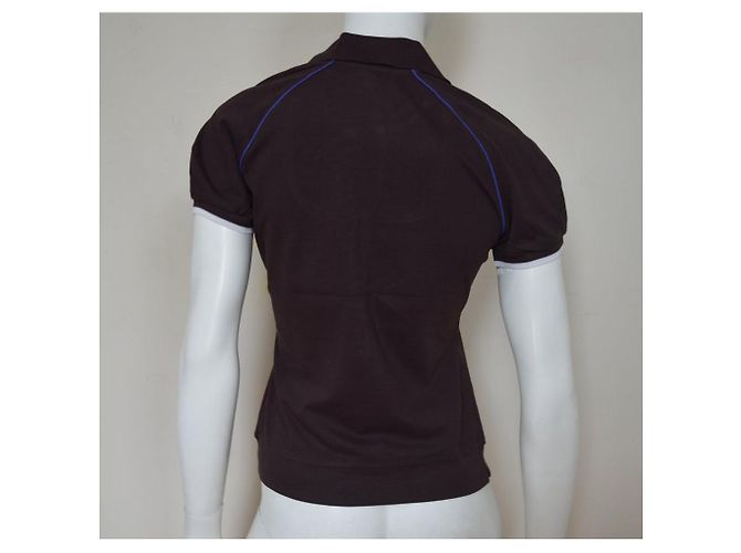 Céline CELINE Kurzärmliges Poloshirt aus brauner Baumwolle in Größe M MITTEL - Ansicht 6