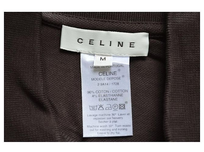 Céline CELINE Kurzärmliges Poloshirt aus brauner Baumwolle in Größe M MITTEL - Ansicht 8