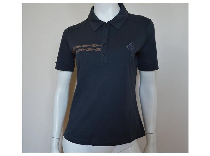 Céline Polo gris pizarra Top talla XL X-LARGE Negro - vista 9