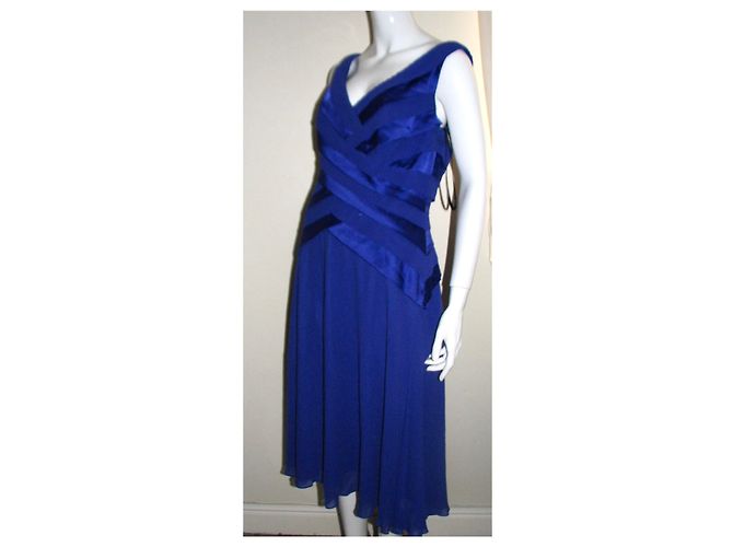 Autre Marque Emma Sommerset Seidenkleid Blau Größe 12 - Ansicht 2