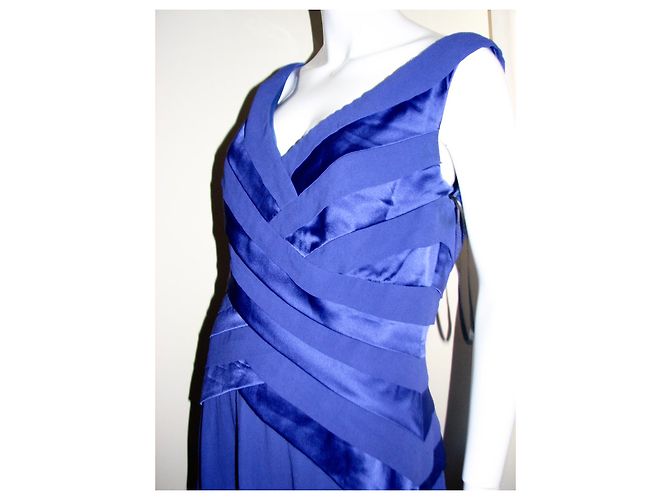 Autre Marque Emma Sommerset Seidenkleid Blau Größe 12 - Ansicht 3