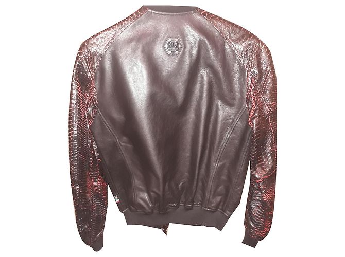 Philipp Plein Python Sleeve Jacket Black Red - view 2
