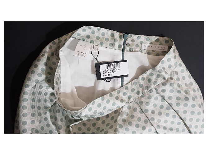 Falda de seda Fabiana Filippi Verde Multicolor - vista 5