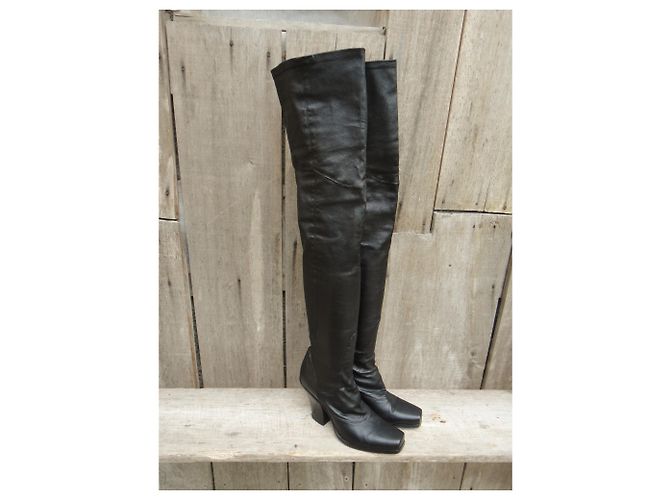 Sartore waders en piel elástica. Negro - vista 5