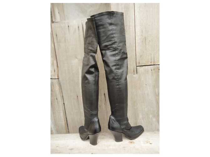 Sartore waders en piel elástica. Negro - vista 6