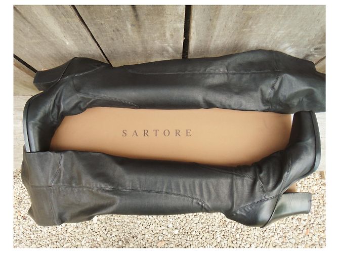 Sartore waders en piel elástica. Negro - vista 8