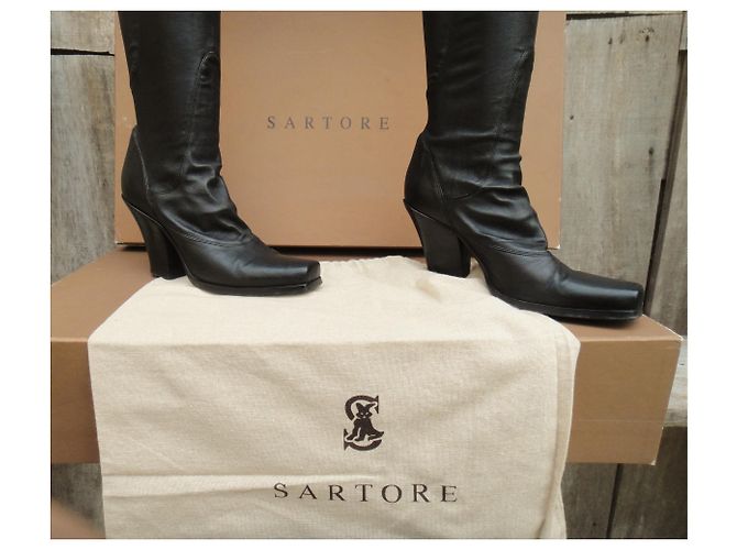 Sartore waders en piel elástica. Negro - vista 9