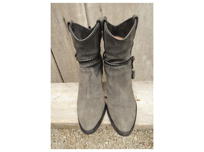 Fratelli Rosseti Graue Wildlederstiefeletten mit Lederspitze Fratelli Rossetti - Ansicht 4