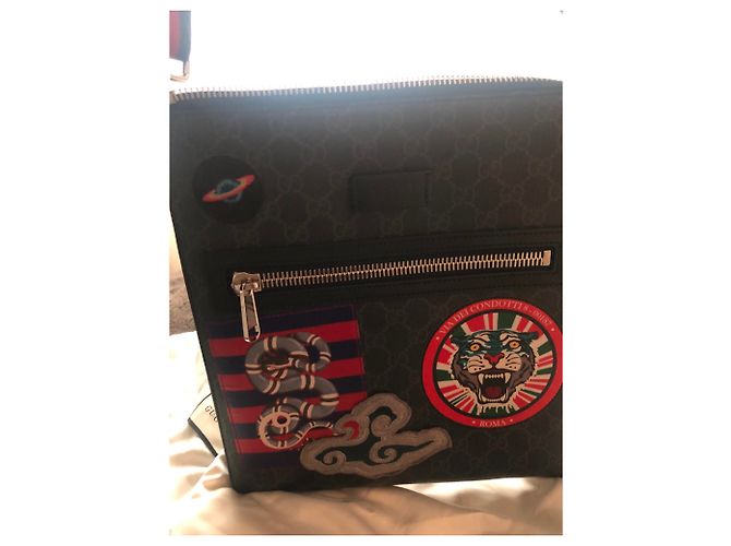 Pochette a Spalla Gucci Night Courrier GG in Pelliccia Grigia Grigio - vista 3