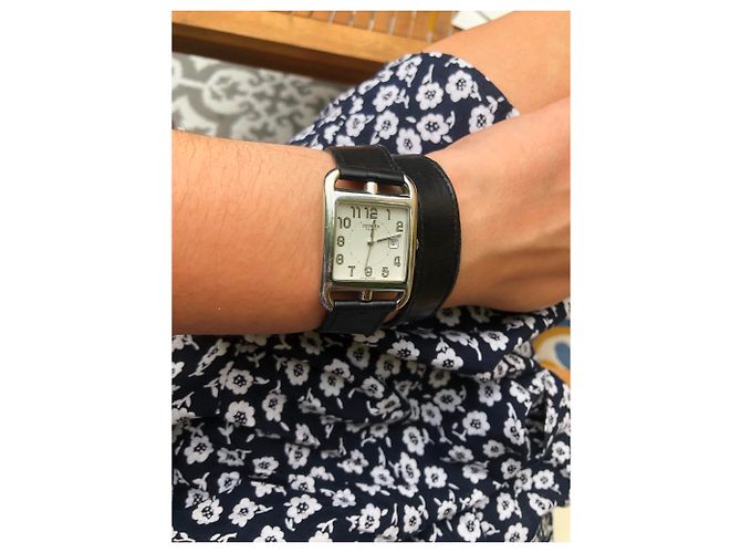 Hermès Hermes Cape Cod lined Tower Watch Black Silvery - view 3