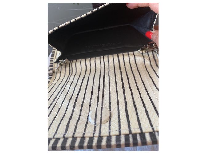 Pierre Hardy Petit sac en python rayé écru et noir - vue 5