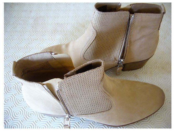 Autre Marque Botines de piel beige - vista 2