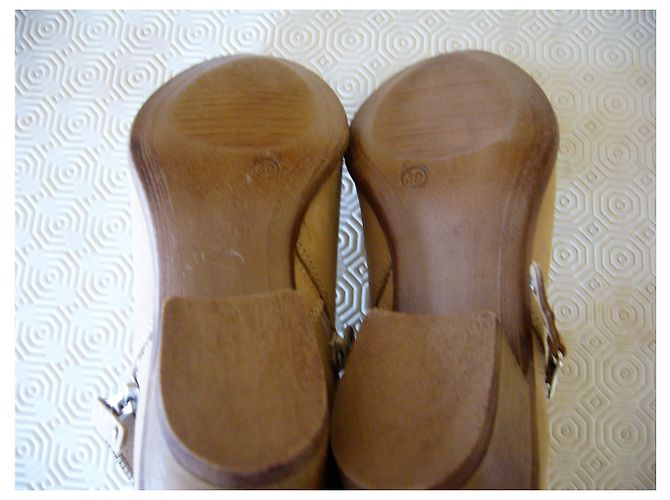 Autre Marque Botines de piel beige - vista 3