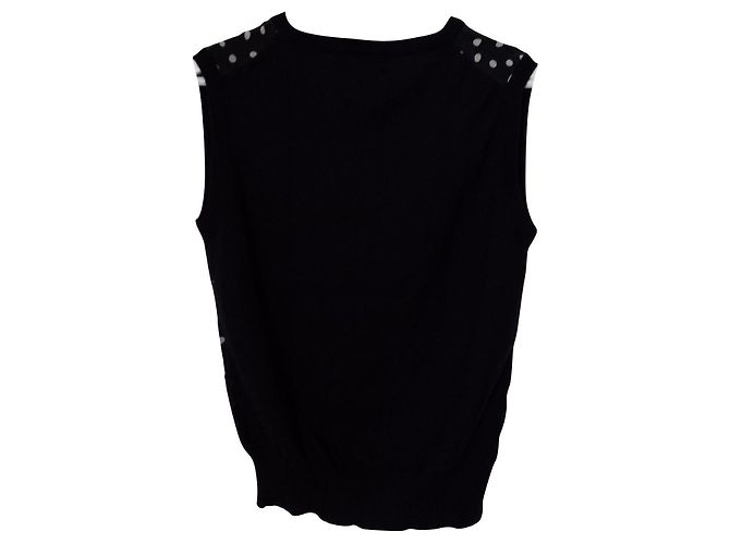 Autre Marque T-shirt Manoukian de lã e seda preta com bolinhas Preto - vista 2