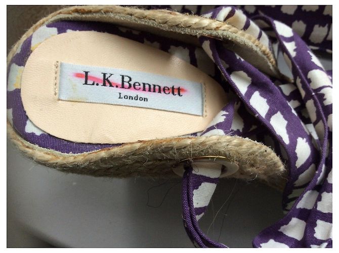 Lk Bennett Zola allaccia le espansrilles Bianco Porpora - vista 6