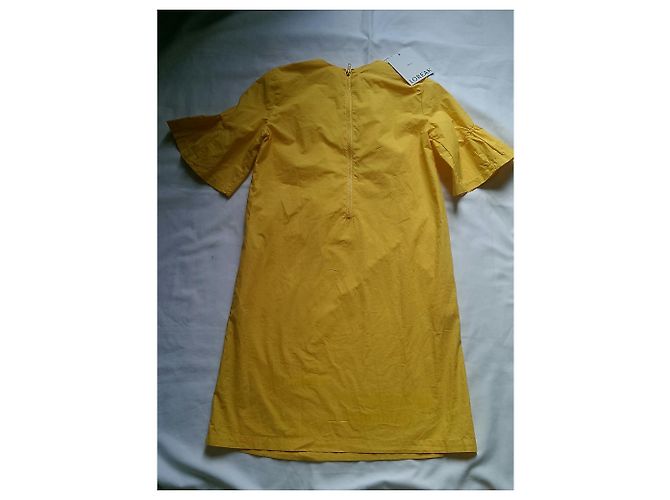 Autre Marque Vestido Loreak de algodón amarillo - vista 2