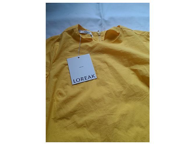 Autre Marque Vestido Loreak de algodón amarillo - vista 3