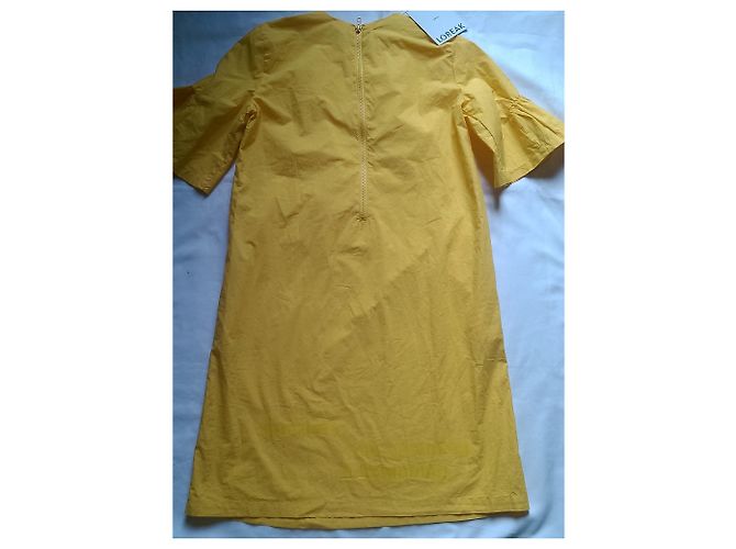 Autre Marque Vestido Loreak de algodón amarillo - vista 4