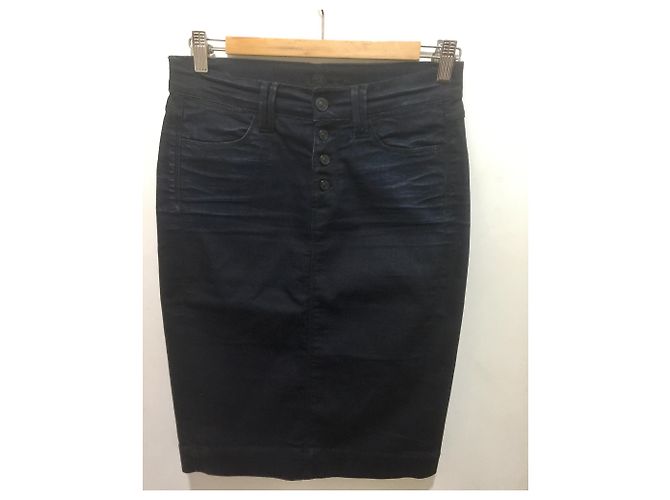 7 For All Mankind Falda lápiz de mezclilla elástica Azul marino - vista 2