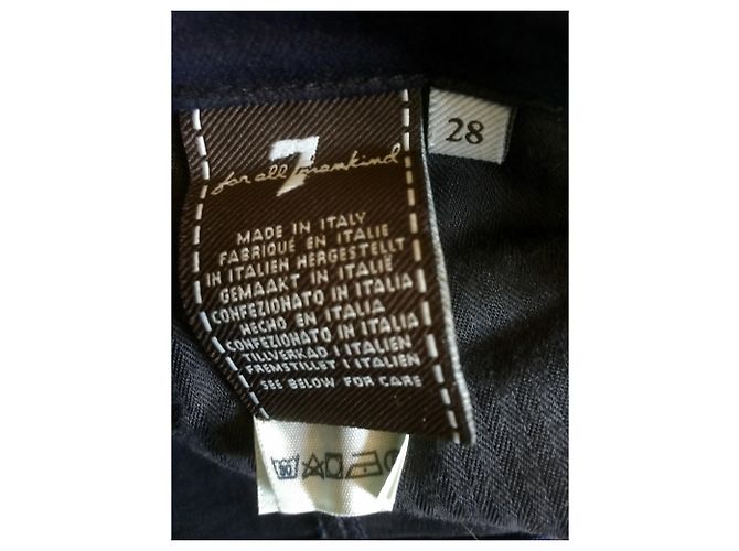 7 For All Mankind Falda lápiz de mezclilla elástica Azul marino - vista 4