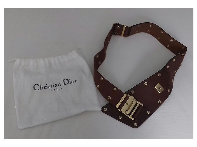 Christian Dior Cinturón asimétrico dior street chic Castaño - vista 4