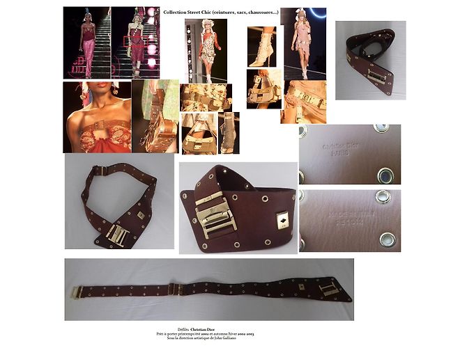Christian Dior Cinturón asimétrico dior street chic Castaño - vista 9