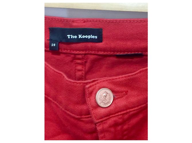 Vaqueros rectos rojos elásticos The Kooples Roja - vista 3