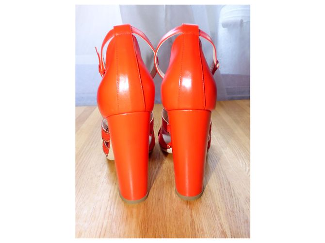 Sandali Elie Saab in pelle rossi Rosso - vista 6