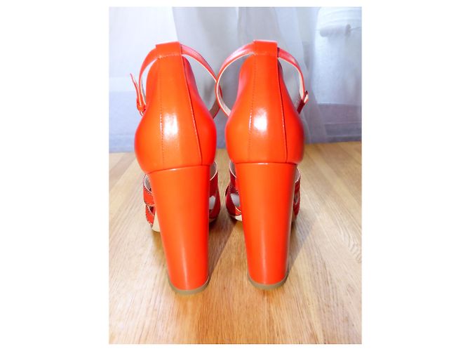 Sandali Elie Saab in pelle rossi Rosso - vista 7