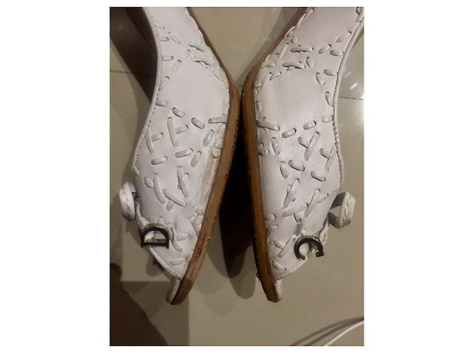 Sandali Dior in pelle di agnello color eggshell 39 Bianco sporco - vista 3
