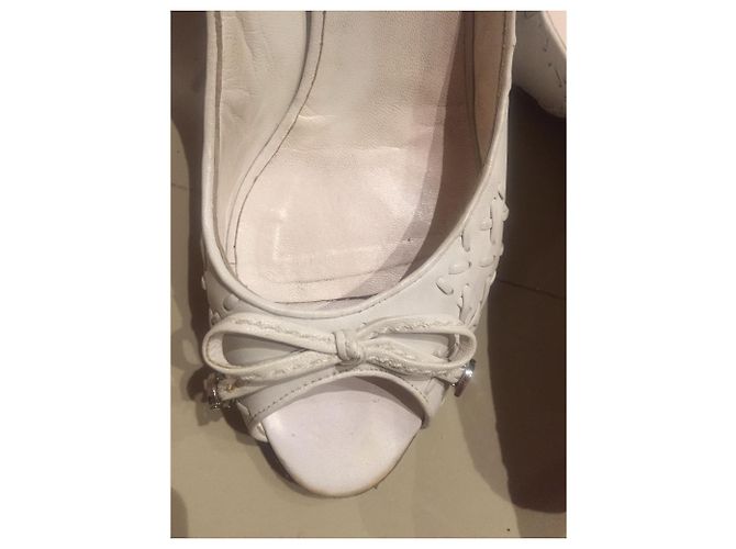 Sandali Dior in pelle di agnello color eggshell 39 Bianco sporco - vista 5