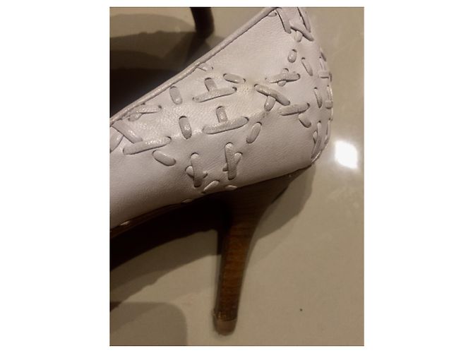 Sandali Dior in pelle di agnello color eggshell 39 Bianco sporco - vista 6