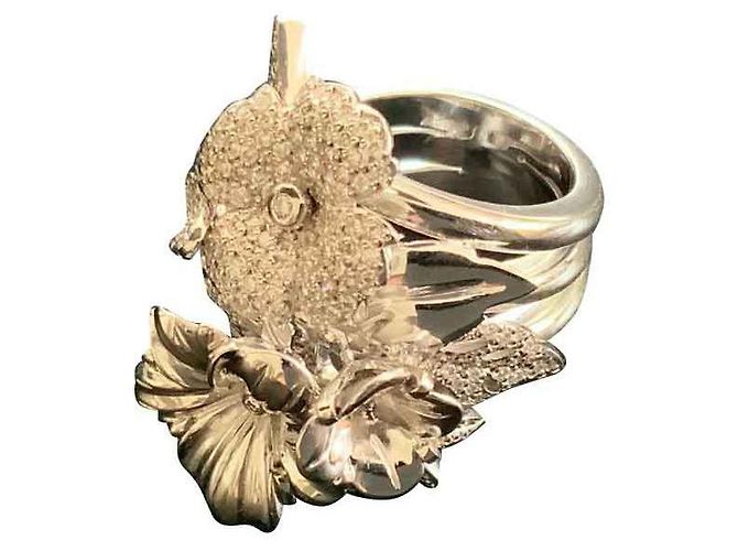 Autre Marque Anello in oro bianco e diamanti - vista 2