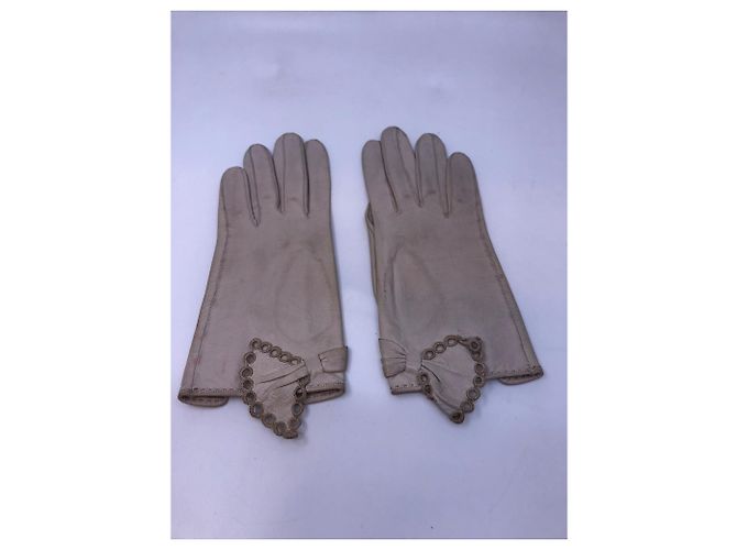 Luvas de couro Hermès Creme - vista 3