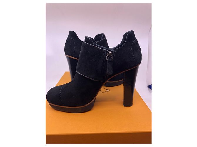 Tod's Stiefeletten aus Samtleder Schwarz Größe 37 - Ansicht 4