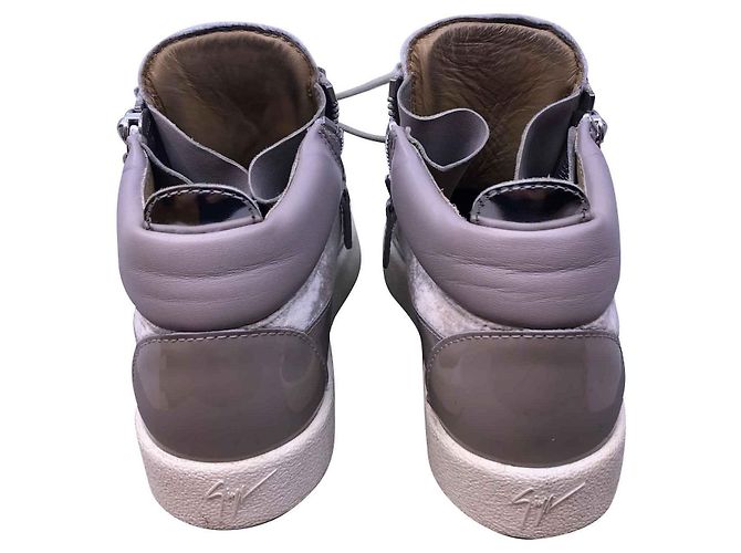Giuseppe Zanotti Kriss Sneaker grau Leder Samt Anthrazitgrau - Ansicht 2