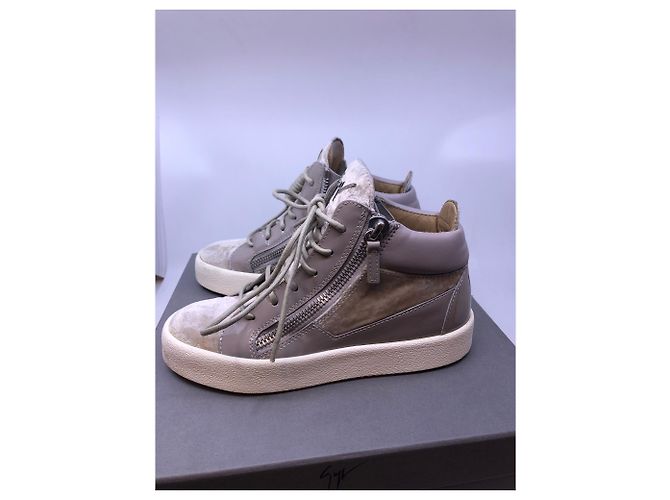 Giuseppe Zanotti Kriss Sneaker grau Leder Samt Anthrazitgrau - Ansicht 4