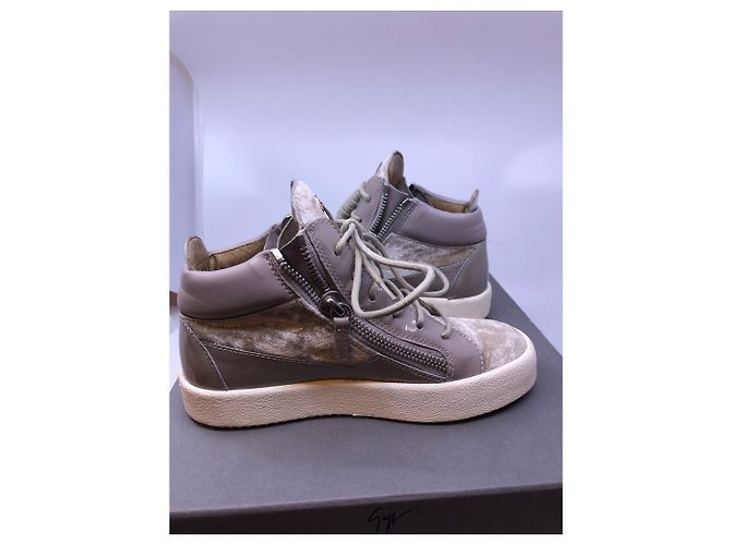 Giuseppe Zanotti Kriss Sneaker grau Leder Samt Anthrazitgrau - Ansicht 5
