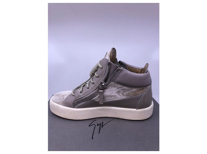 Giuseppe Zanotti Kriss Sneaker grau Leder Samt Anthrazitgrau - Ansicht 6