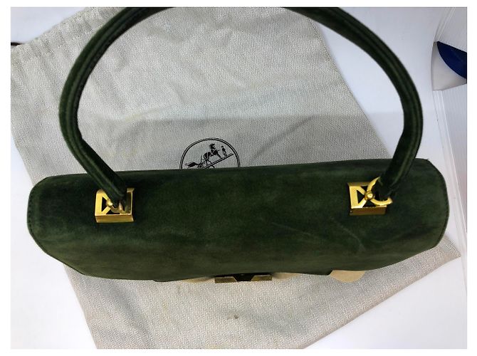Hermès Vintage Tasche Olivgrün - Ansicht 14
