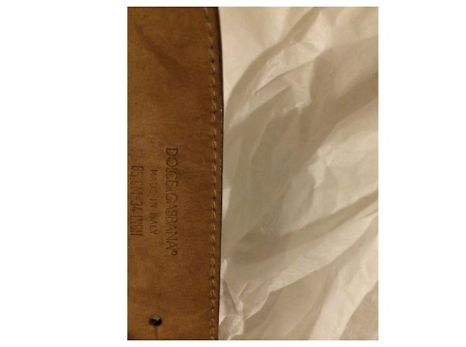Dolce & Gabbana Gürtel aus weißem Leder - Ansicht 2