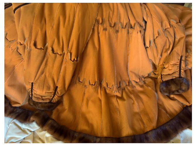 Abrigo de piel de visón Fendi Naranja - vista 4