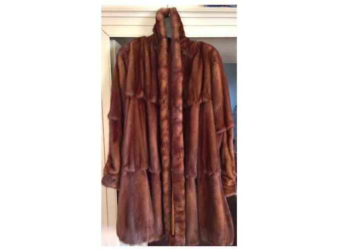 Abrigo de piel de visón Fendi Naranja - vista 5