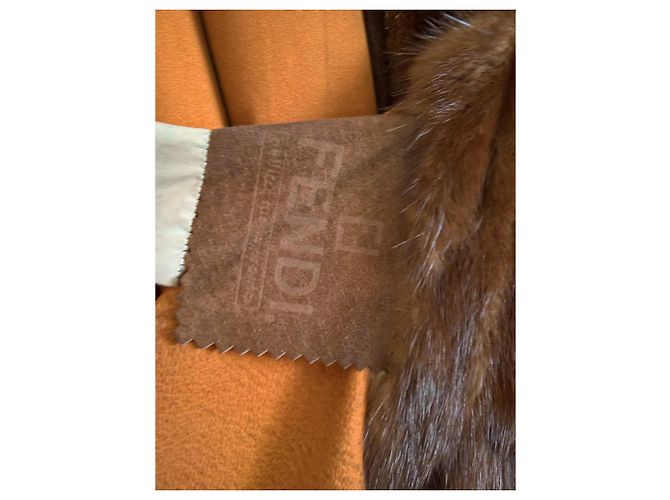 Abrigo de piel de visón Fendi Naranja - vista 7