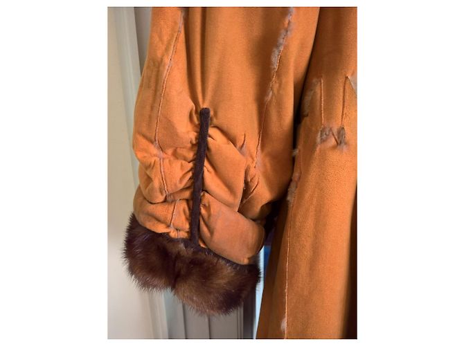 Abrigo de piel de visón Fendi Naranja - vista 8