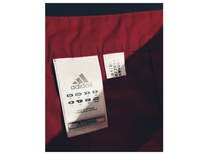 Falda de algodón roja Adidas Blanco - vista 5