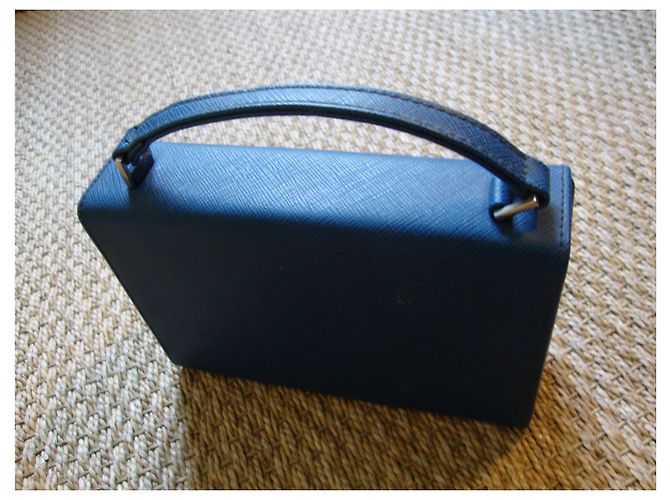 Autre Marque Mini pochette in tessuto rivestito blu Blu scuro - vista 4
