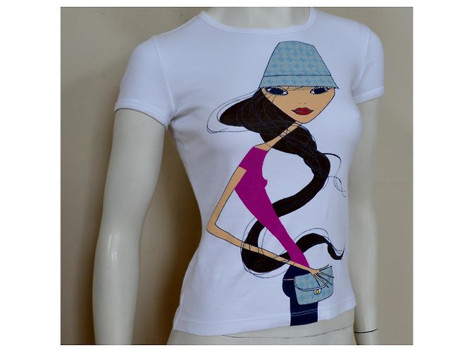 Céline CELINE Paris camiseta blanca Top Size S SMALL Blanco - vista 2